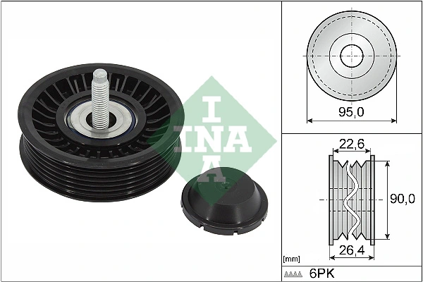 Deflection/Guide Pulley, V-ribbed belt